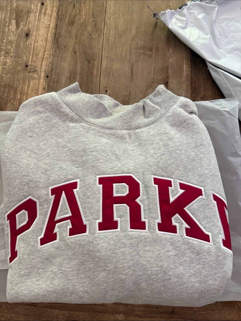 PARKE Sweatshirt with Crimson Lettering - PARKE